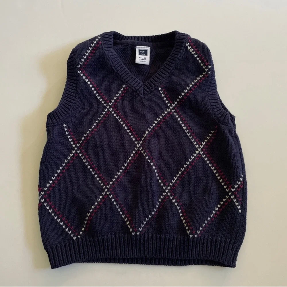 Janie and Jack Patterned Sweater Vest